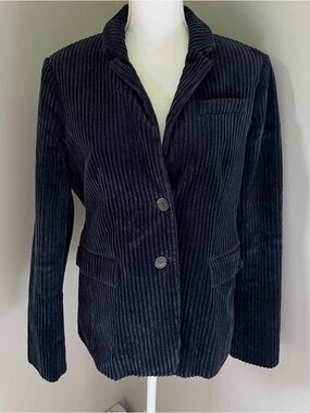 J.Crew Navy Ribbed Corduroy Blazer Sz 14